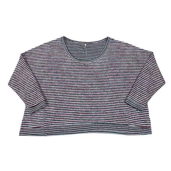 Free People Little Ann Striped Oversized Sweater Women's Small Boho Indie - Picture 1 of 9
